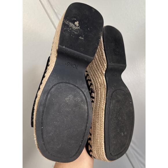 Women's Shoes TOMS LAILA MULE Platform Dress Sandals BLACK SUEDE Size 8.5W - Picture 11 of 11